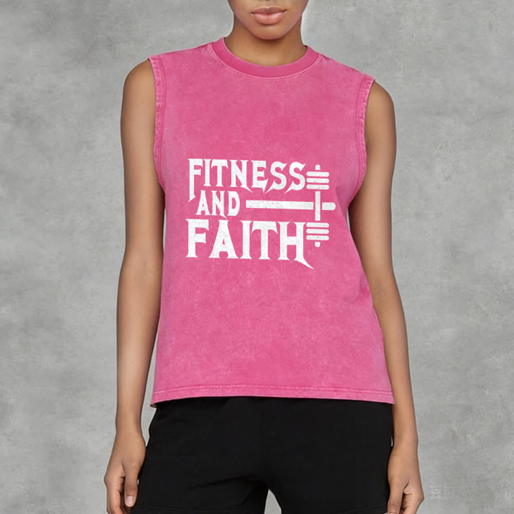 Christianartworkshop Fitness And Faith Unisex Washed Tank Top - image 11