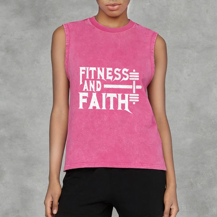Christianartworkshop Fitness And Faith Unisex Washed Tank Top - image 11