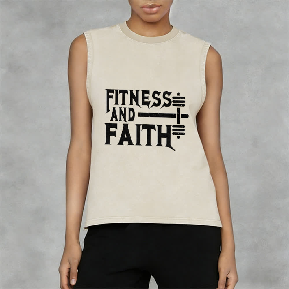 Christianartworkshop Fitness And Faith Unisex Washed Tank Top - image 8