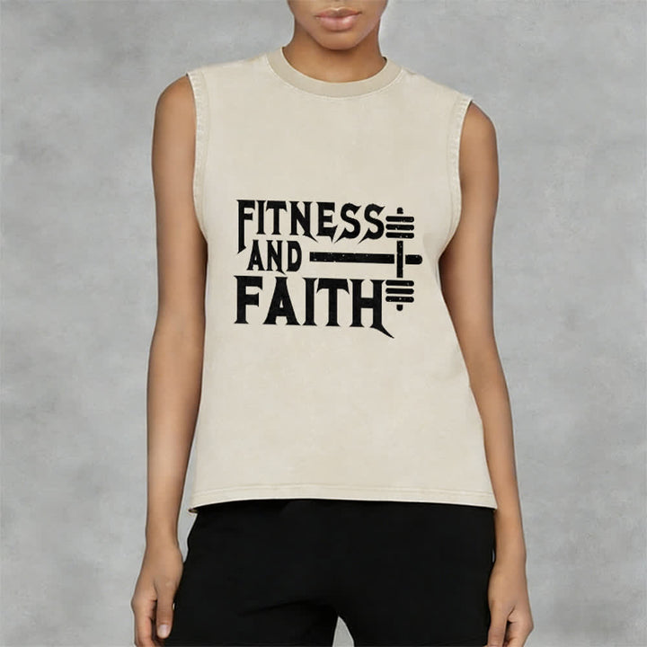 Christianartworkshop Fitness And Faith Unisex Washed Tank Top - image 8