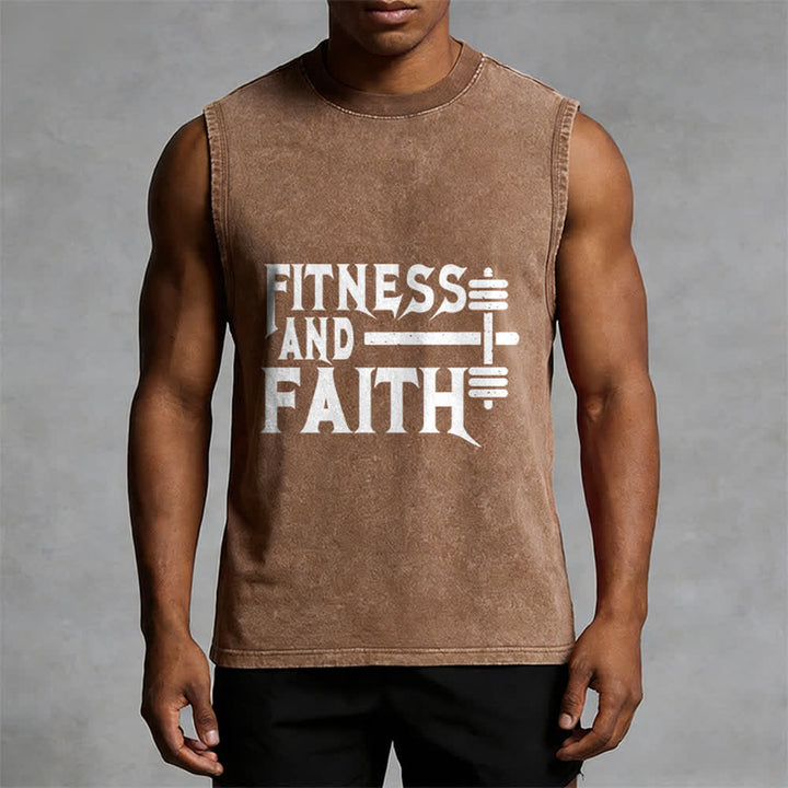 Christianartworkshop Fitness And Faith Unisex Washed Tank Top - image 13