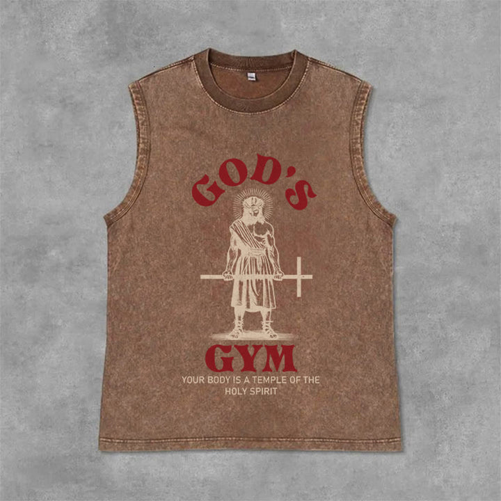 Christianartworkshop Your Body Is A Temple Of The Holy Spirit Unisex Washed Tank Top - Brown - 2XL - image 12