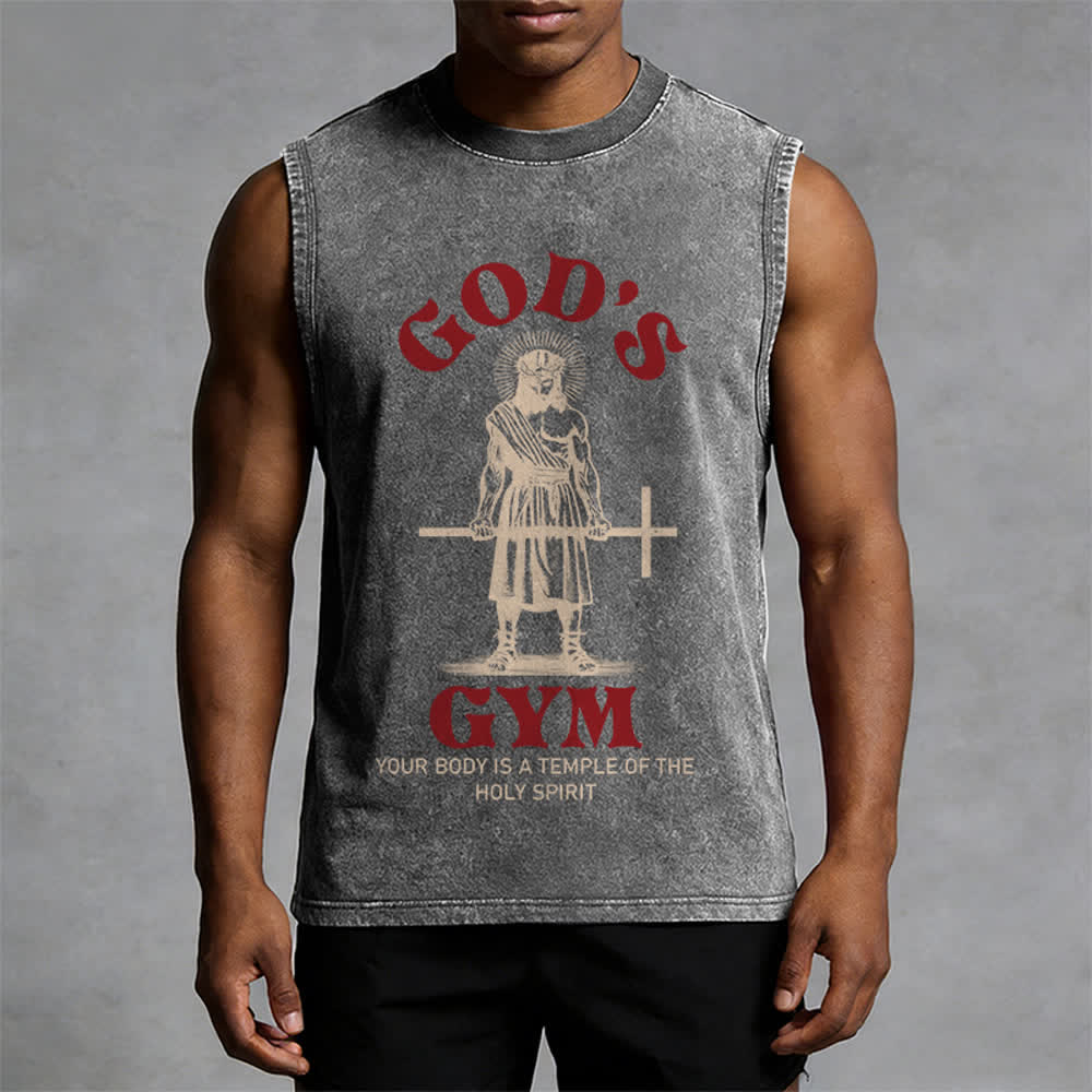 Christianartworkshop Your Body Is A Temple Of The Holy Spirit Unisex Washed Tank Top - image 7