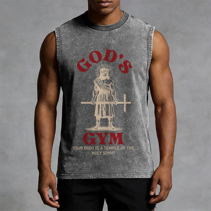 Christianartworkshop Your Body Is A Temple Of The Holy Spirit Unisex Washed Tank Top - image 7
