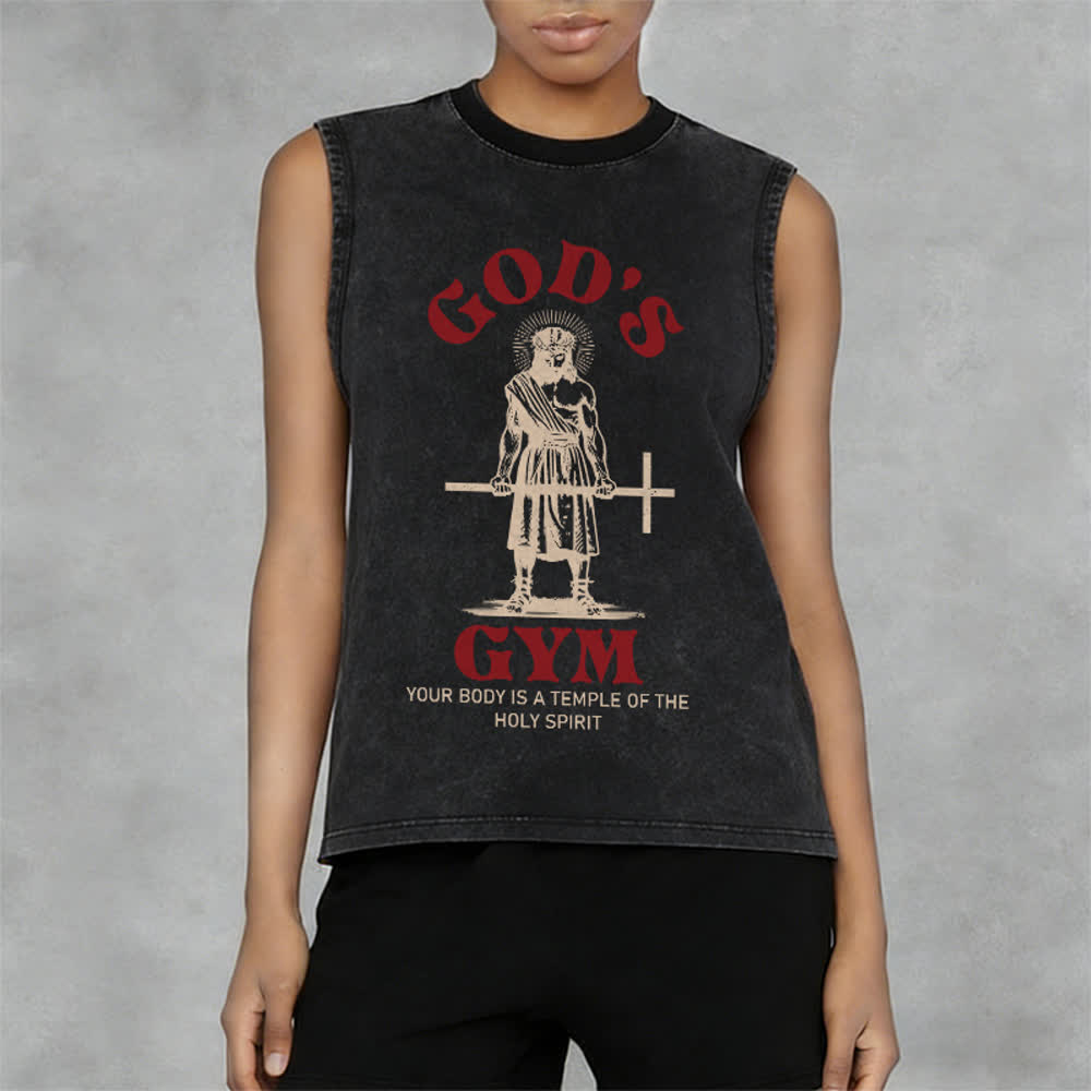 Christianartworkshop Your Body Is A Temple Of The Holy Spirit Unisex Washed Tank Top - image 5