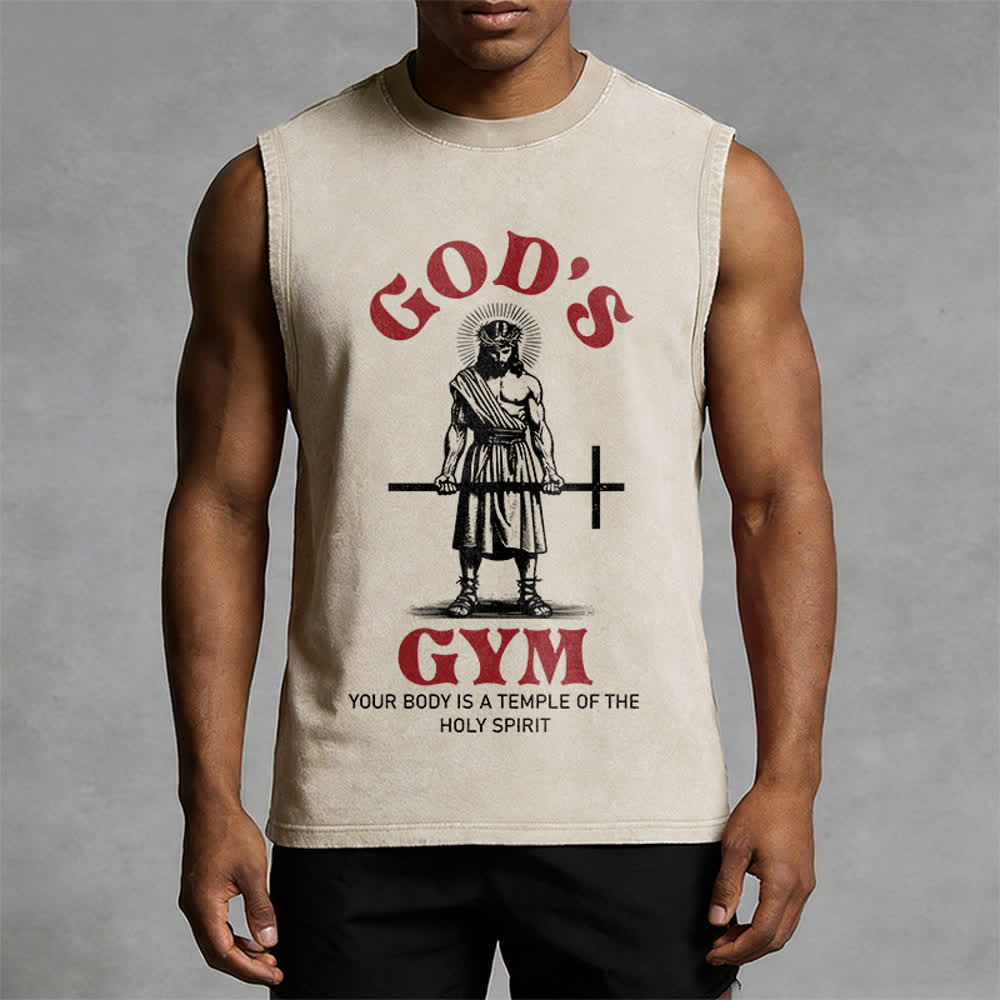 Christianartworkshop Your Body Is A Temple Of The Holy Spirit Unisex Washed Tank Top - image 1