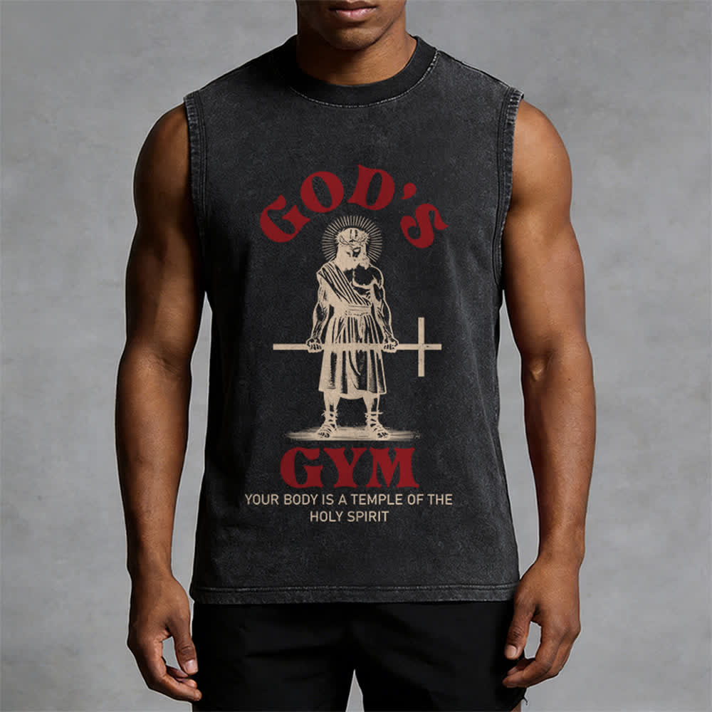 Christianartworkshop Your Body Is A Temple Of The Holy Spirit Unisex Washed Tank Top - image 4