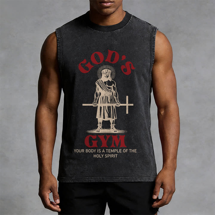 Christianartworkshop Your Body Is A Temple Of The Holy Spirit Unisex Washed Tank Top - image 4