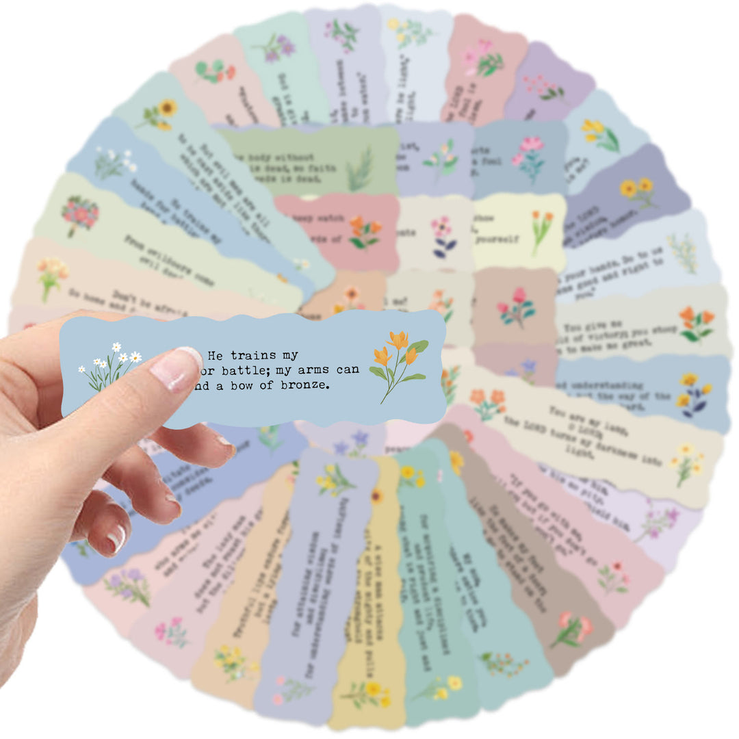 Christianartworkshop Floral Scripture Inspirational Stickers: Emblem of Divine Wisdom & Grace - Set of 50 pcs - image 0