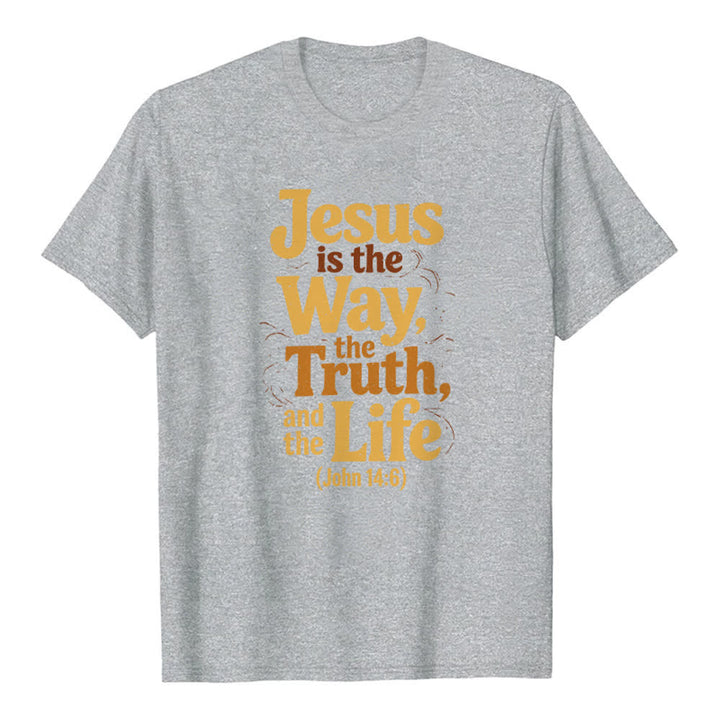 Christianartworkshop Jesus Is The Way The Truth The Life Premium T-Shirt - Grey - 2XL - image 7