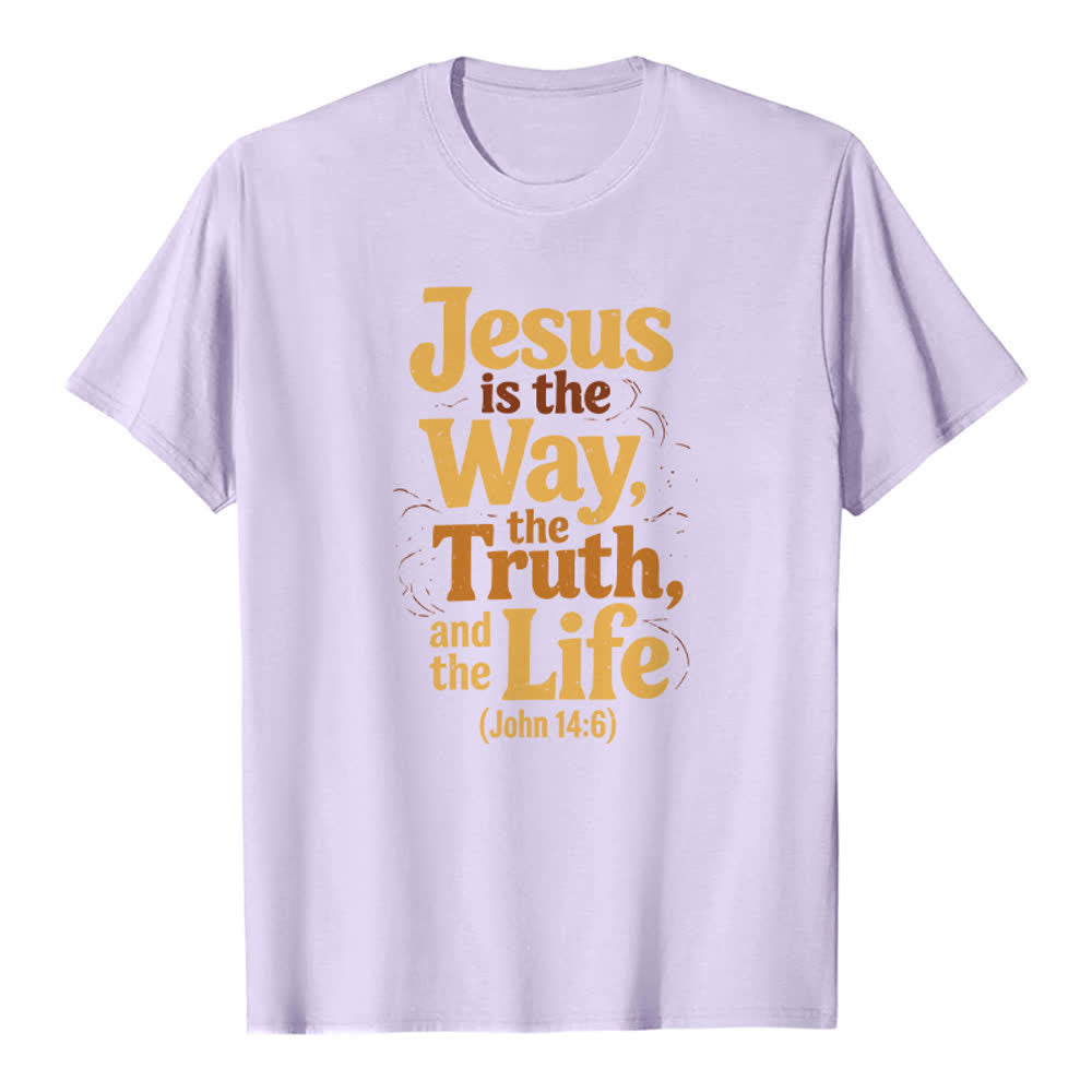 Christianartworkshop Jesus Is The Way The Truth The Life Premium T-Shirt - Purple - 2XL - image 2