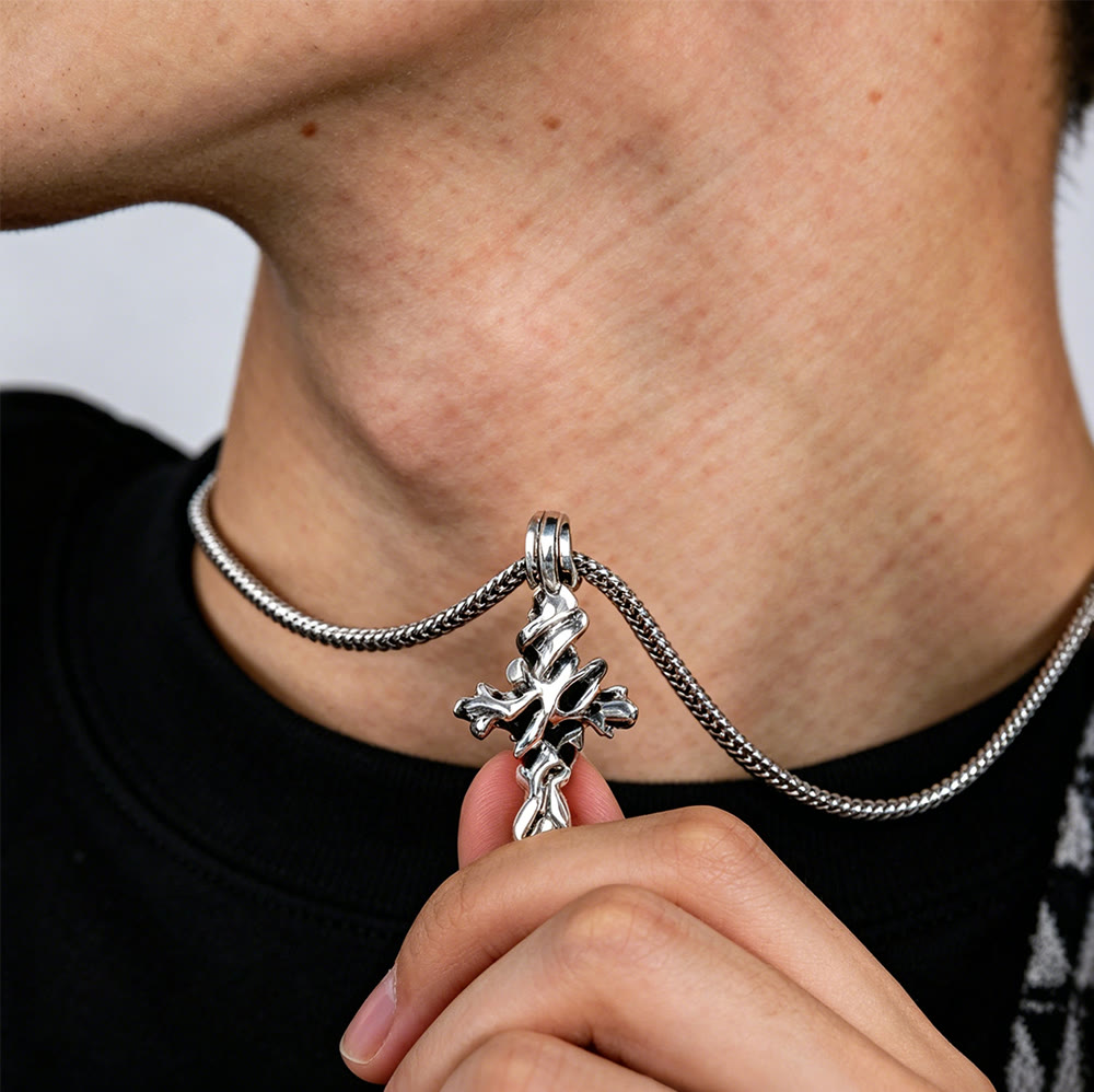 Christianartworkshop 925 Sterling Silver Vintage & Minimalist Cross Necklace: A Timeless Symbol of Spiritual Devotion - image 1