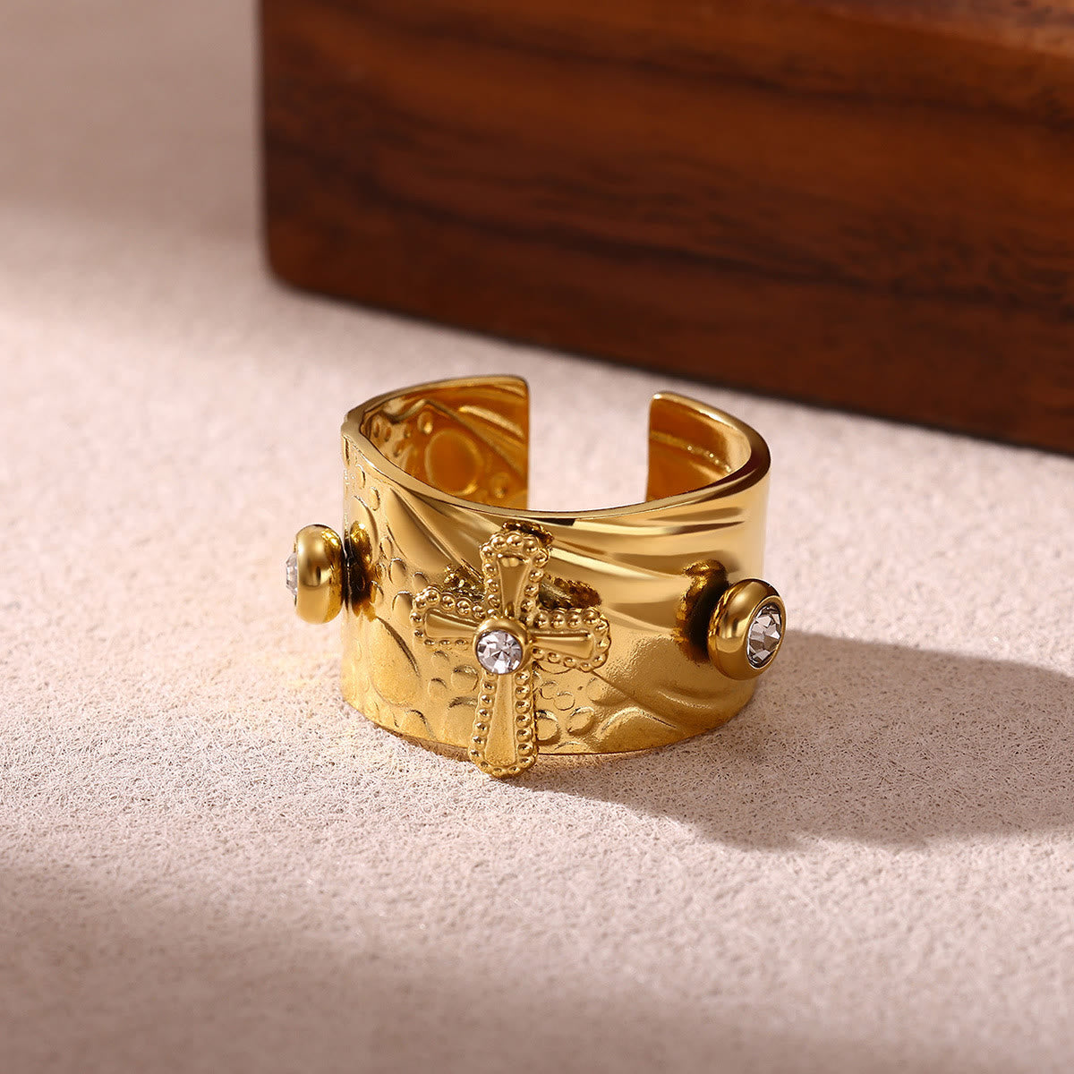 Devotion Ring Christianartworkshop Redemption Cross CZ Embellished Wide Band Devotion ...