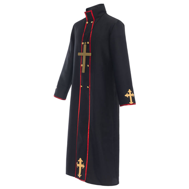 Christianartworkshop Double - Breasted Clergy Robe with Golden Cross & Red Trim - image 4