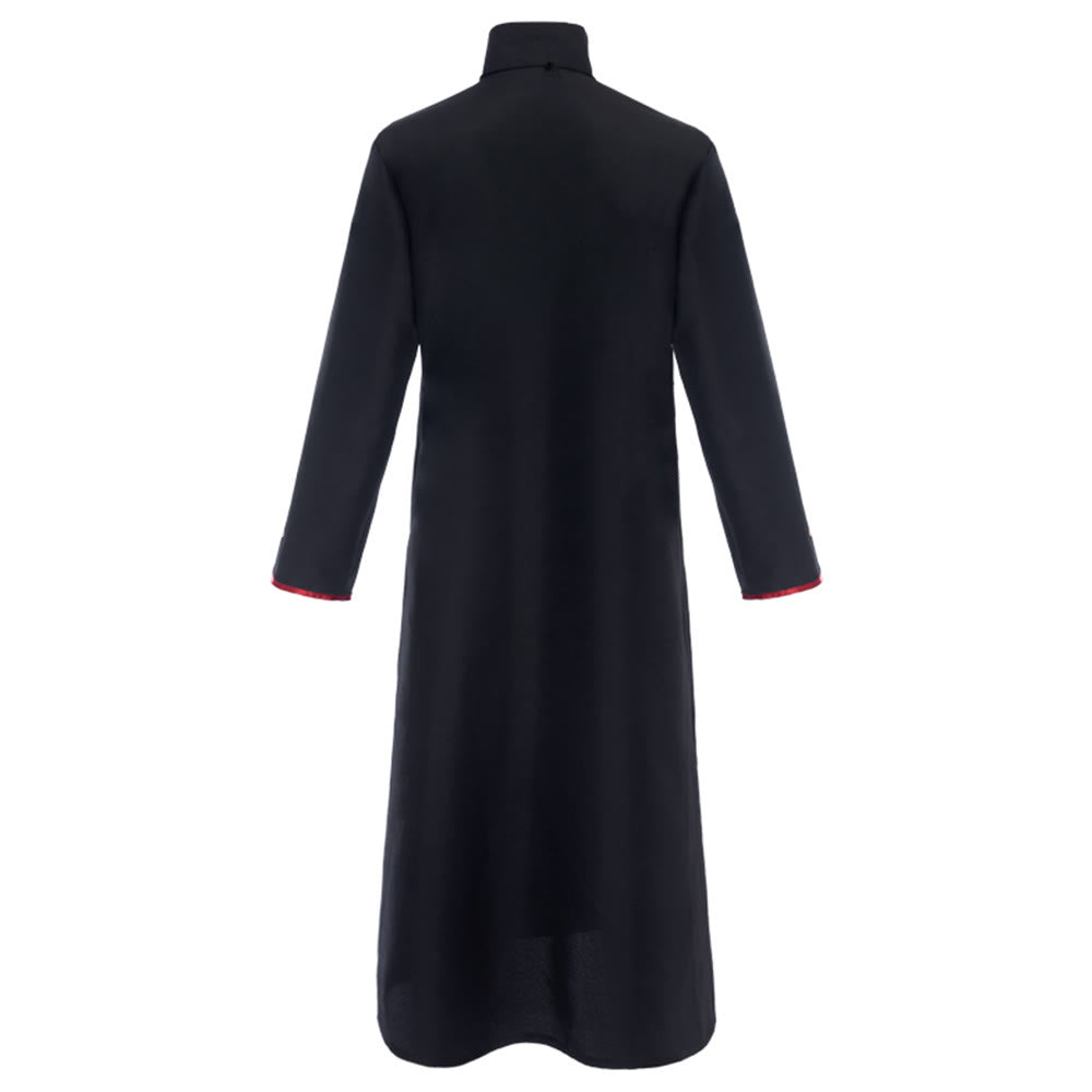 Christianartworkshop Double - Breasted Clergy Robe with Golden Cross & Red Trim - image 2