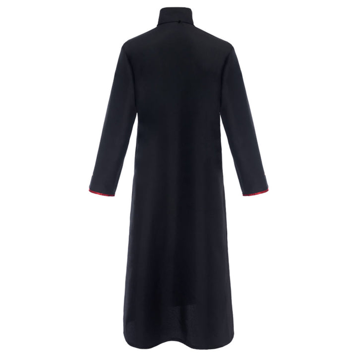 Christianartworkshop Double - Breasted Clergy Robe with Golden Cross & Red Trim - image 2