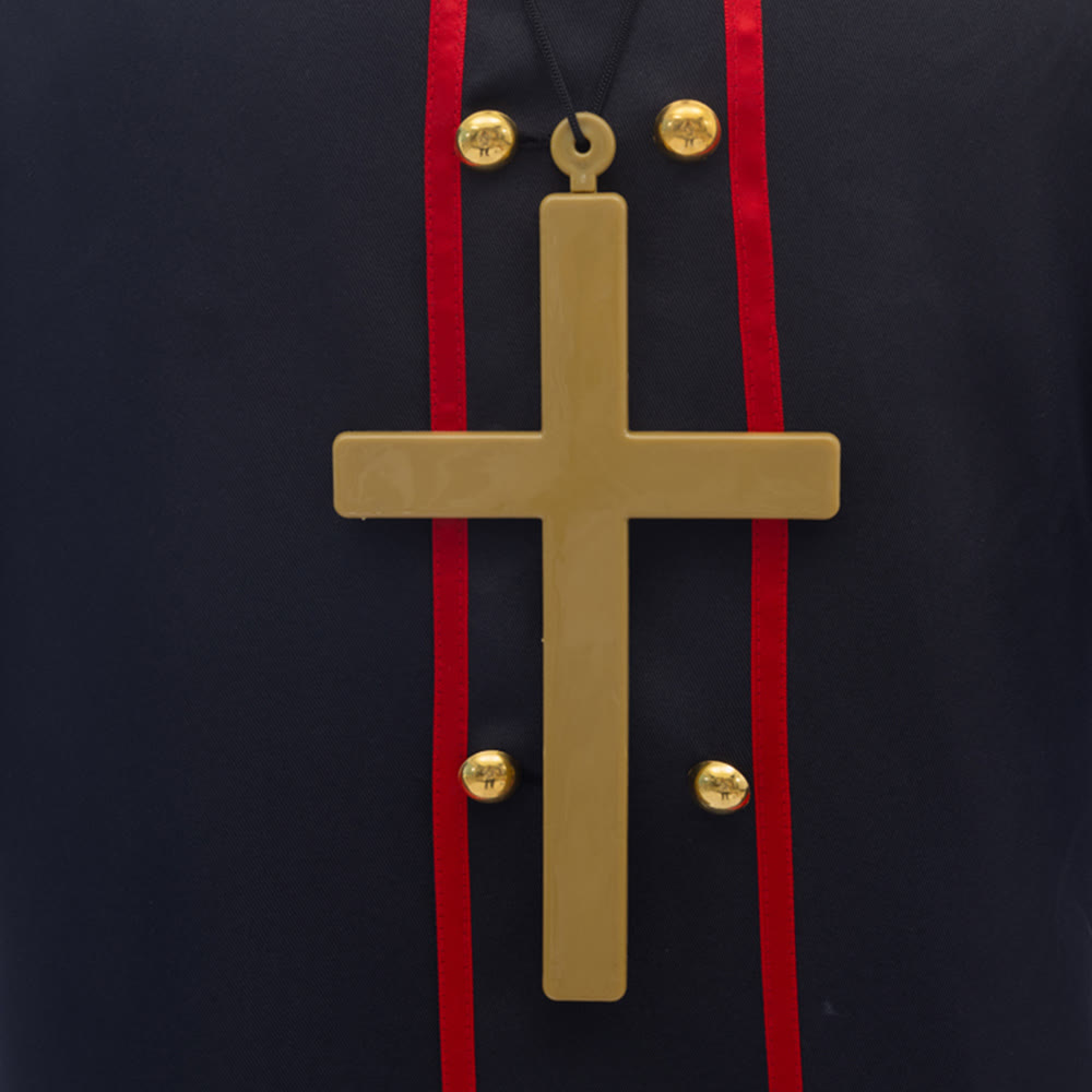 Christianartworkshop Double - Breasted Clergy Robe with Golden Cross & Red Trim - image 6