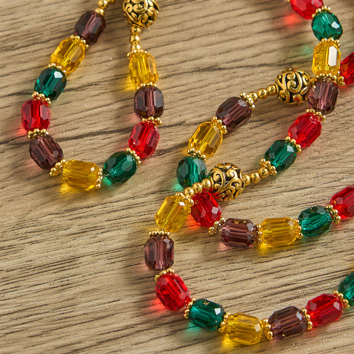 Christianartworkshop Multi-Color Cylindrical Crystal Bead Rosary: Emblem of Divine Joy & Diversity - image 6