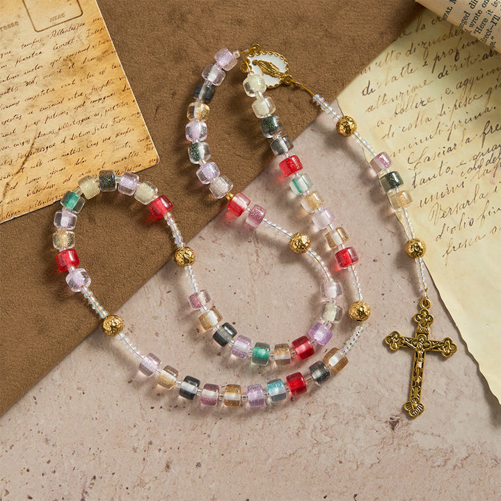Christianartworkshop Multi-Color Resin Bead Rosary: Emblem of Divine Joy & Marian Grace - image 4