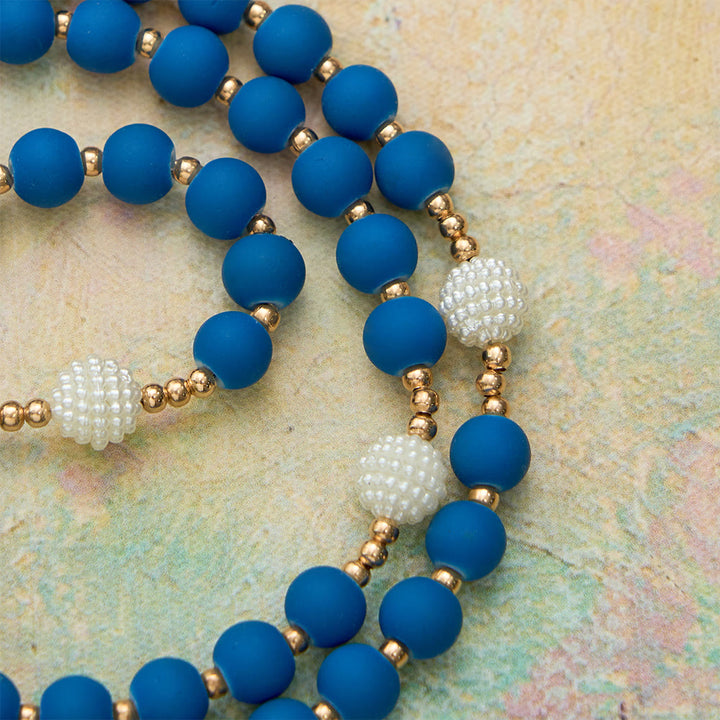 Christianartworkshop Matte Blue Rubber Bead Rosary with Our Lady of Aparecida Medal - image 6