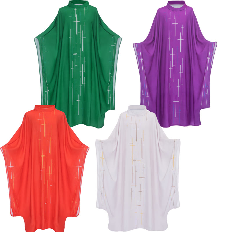 Christianartworkshop Visual Linear Cross Chasuble - Handmade Liturgical ...