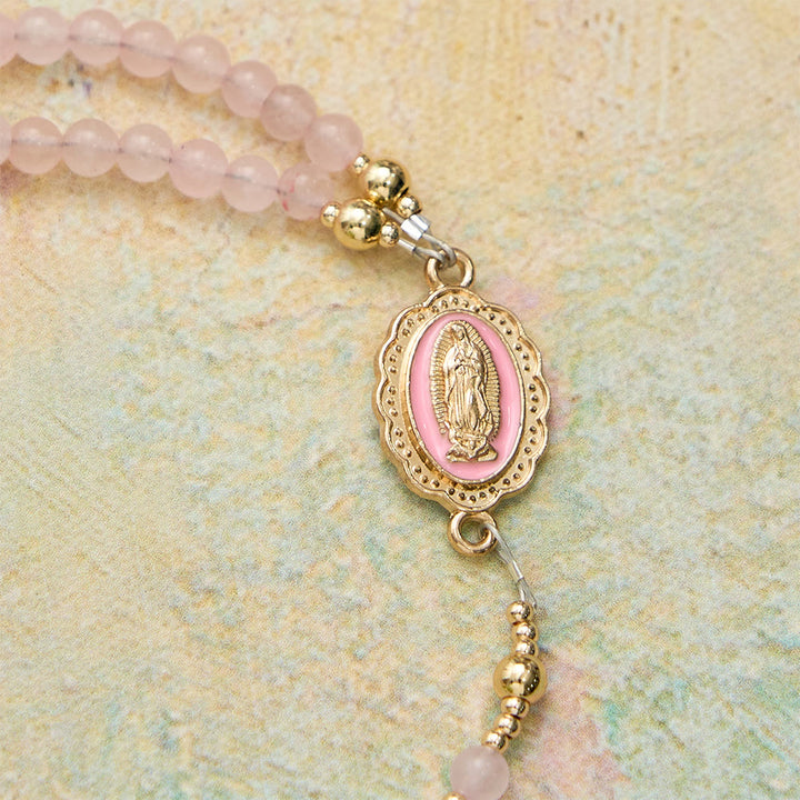 Christianartworkshop Magnetic Strawberry Agate Rosary Bracelet: Emblem of Divine Grace & Purity - image 5
