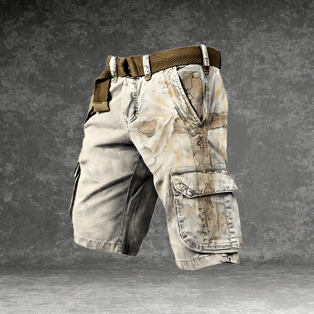 Christianartworkshop Vintage Map Pattern Christian Cargo Shorts - 5XL - image 0