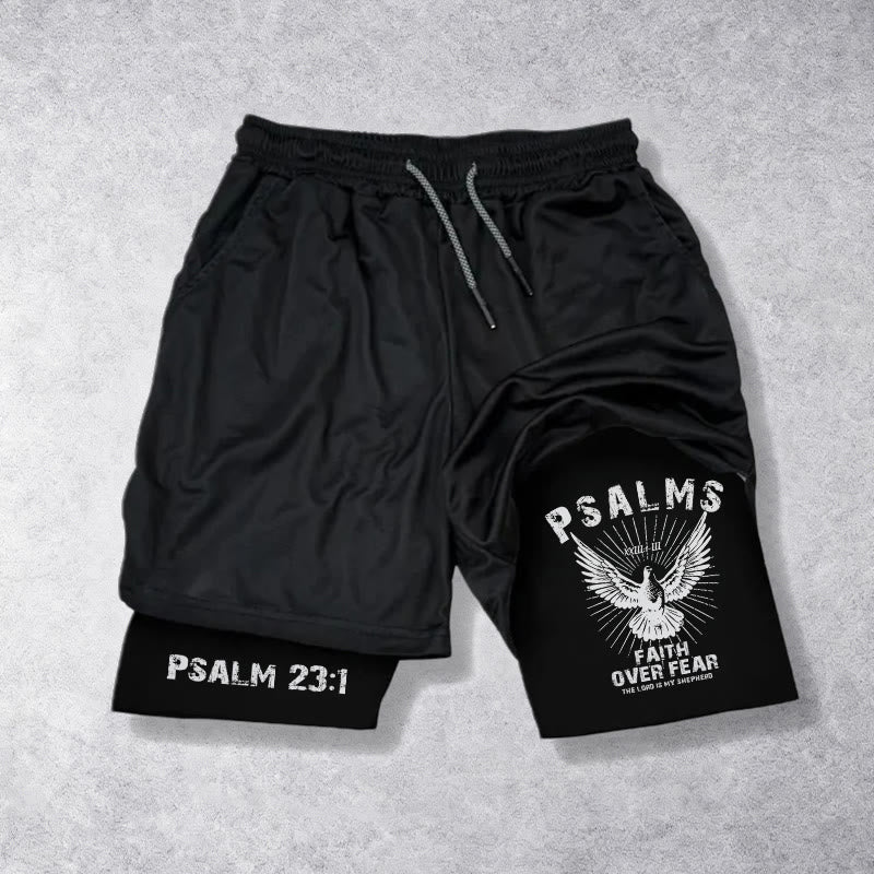 Christianartworkshop Psalms 23:1 Faith Over Fear Eagle Performance Shorts - image 16