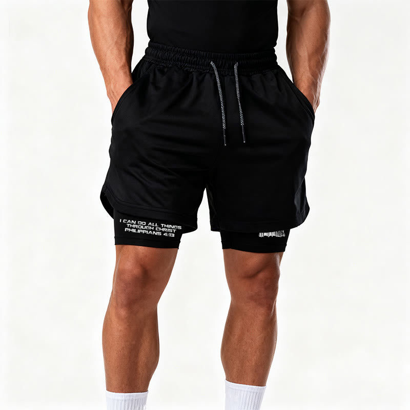 Christianartworkshop Philippians 4:13 I Can Do All Things Through Christ Performance Shorts - image 11