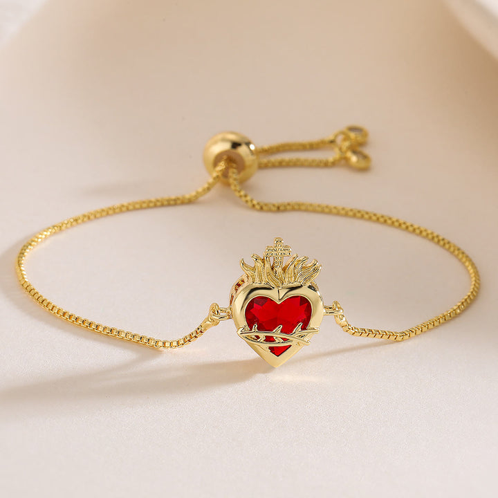 Christianartworkshop Elegant Sacred Heart Devotion Bracelet: Embodying Christ's Love And Spiritual Strength - B - image 2