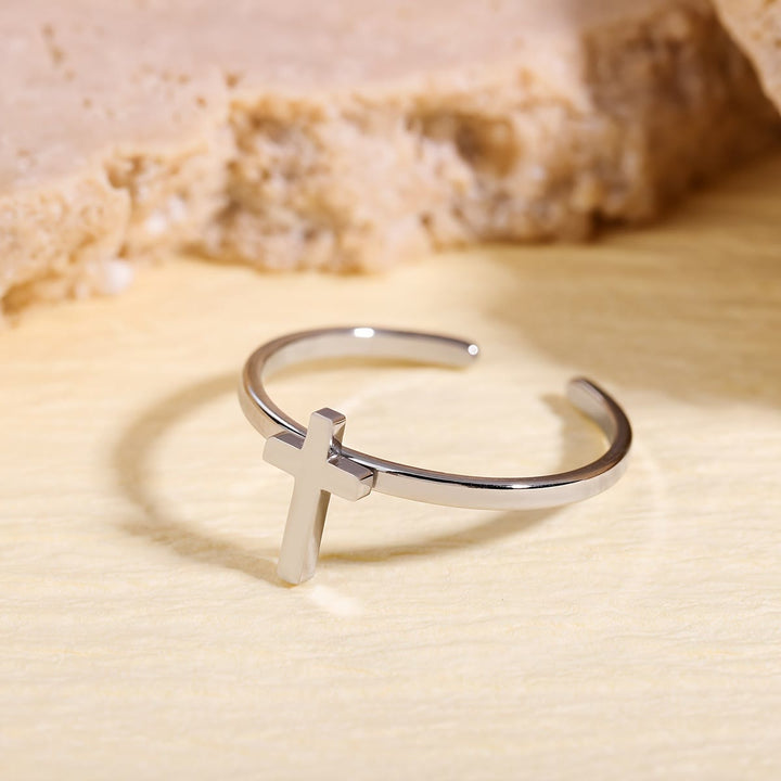 Christianartworkshop Minimalist Cross Open Ring: A Symbol Of Devout Faith & Spiritual Grace - image 5