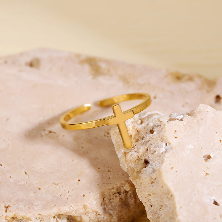 Christianartworkshop Minimalist Cross Open Ring: A Symbol Of Devout Faith & Spiritual Grace - image 3