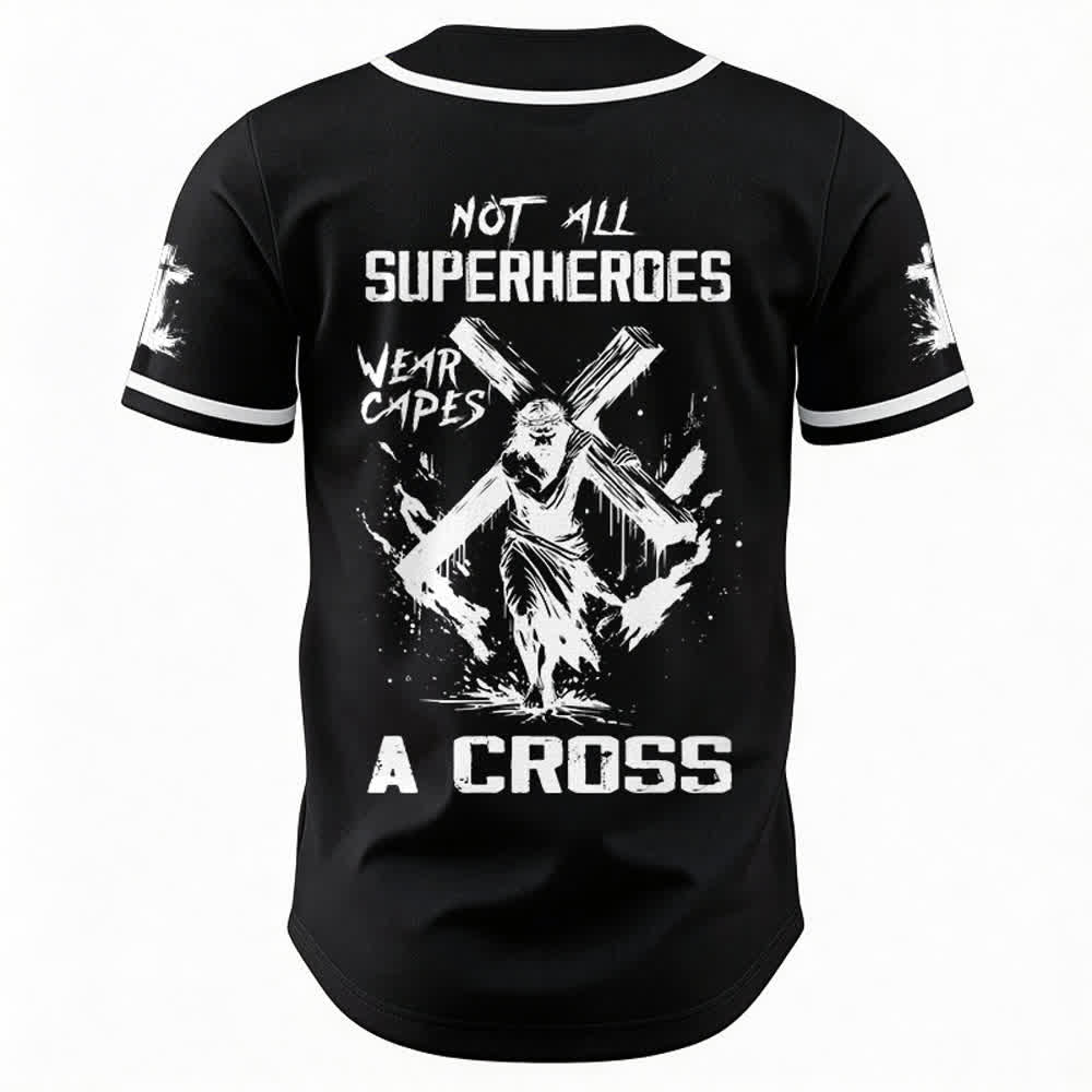 Christianartworkshop Not All Superheroes Wear Capes A Cross Unisex Baseball Jersey - image 8