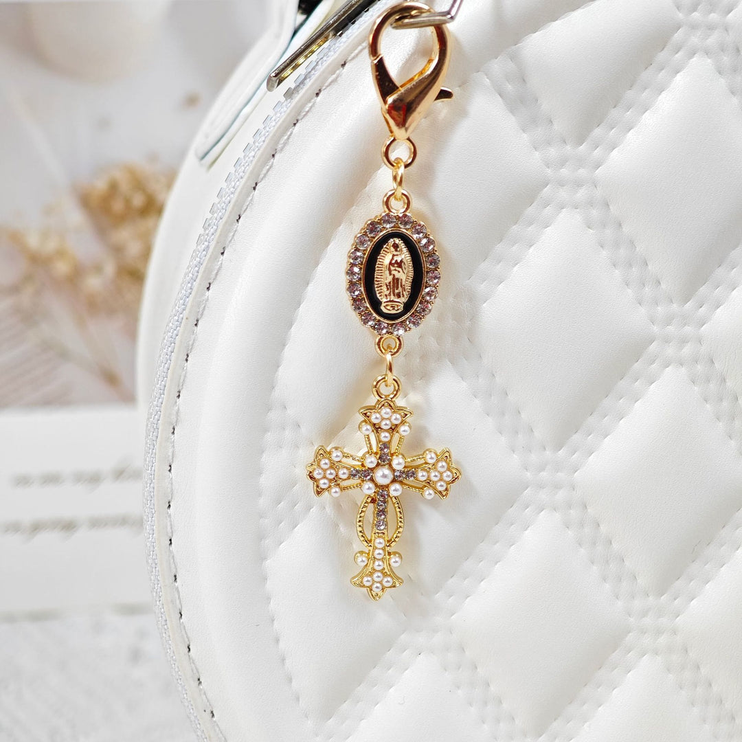 Christianartworkshop Ornate Our Lady Medallion Cross Keychain: Emblem Of Redemption & Spiritual Protection - Dark Purple - image 9