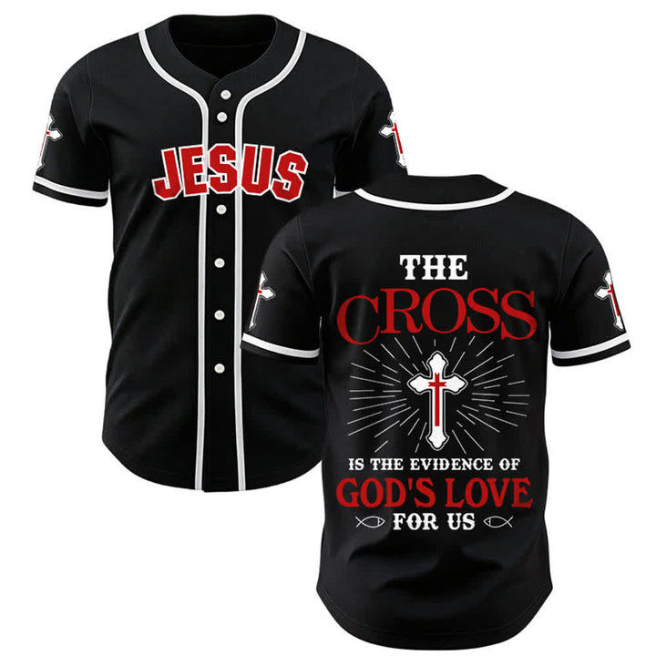 Christianartworkshop The Cross Is The Evidence Of God's Love Unisex Baseball Jersey - Black - 5XL - image 10