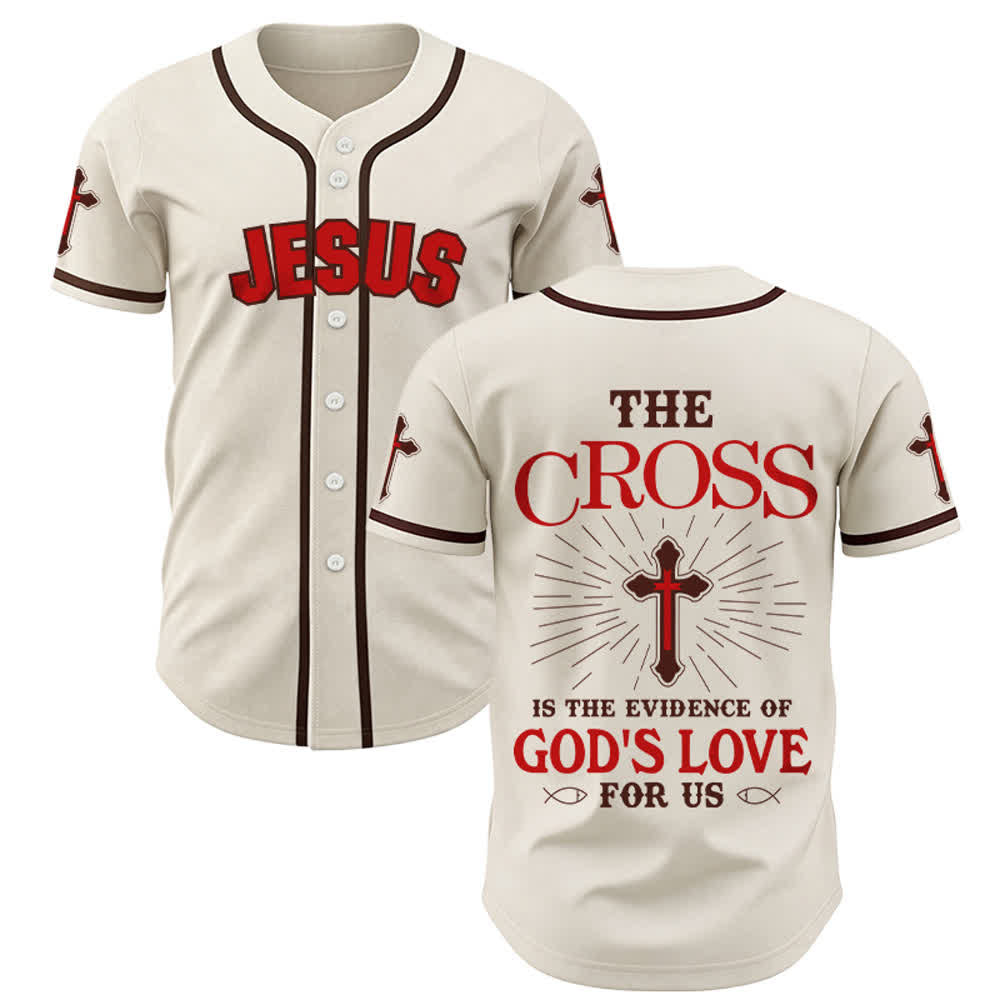 Christianartworkshop The Cross Is The Evidence Of God's Love Unisex Baseball Jersey - Apricot - 5XL - image 0