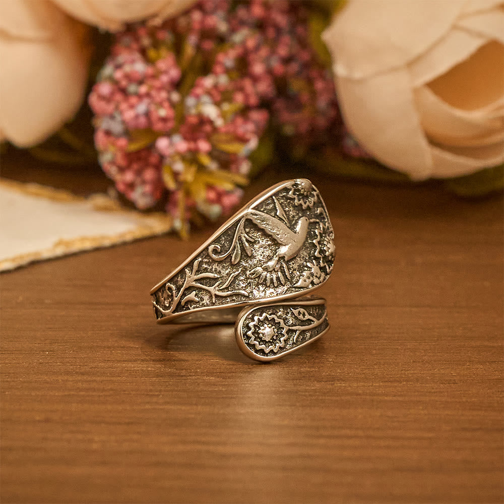 Christianartworkshop Hummingbird Holy Spirit Adjustable Wrap Ring: Emblem of Divine Grace & Natural Joy - image 3