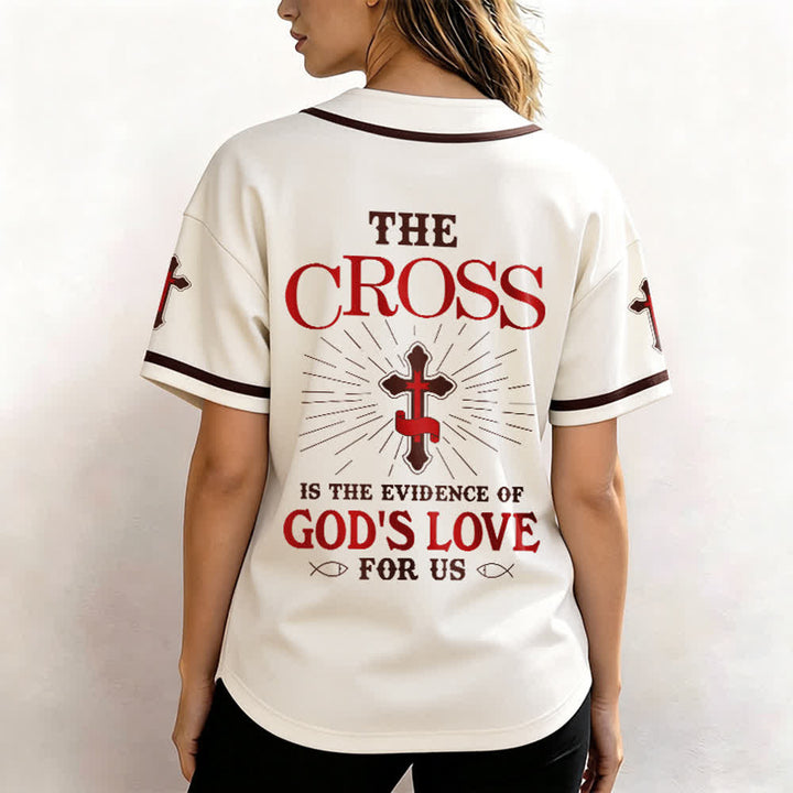 Christianartworkshop The Cross Is The Evidence Of God's Love Unisex Baseball Jersey - image 3