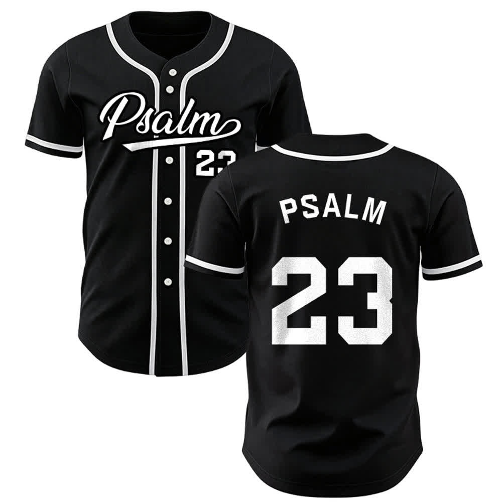 Christianartworkshop Retro Sport Style Psalm 23 Unisex Baseball Jersey - Black - 5XL - image 10