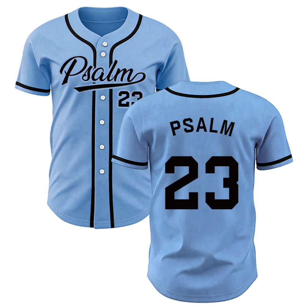 Christianartworkshop Retro Sport Style Psalm 23 Unisex Baseball Jersey - Blue - 5XL - image 19
