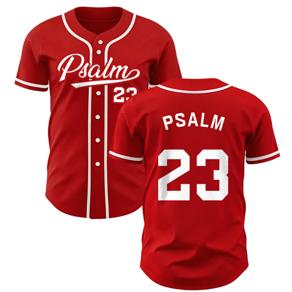 Christianartworkshop Retro Sport Style Psalm 23 Unisex Baseball Jersey - Red - 5XL - image 13