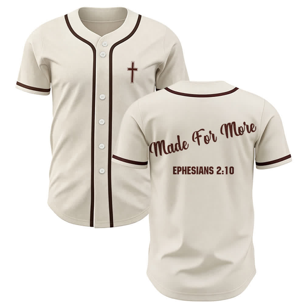 Christianartworkshop Made For More Ephesians 2:10 Unisex Baseball Jersey - Apricot - 5XL - image 25