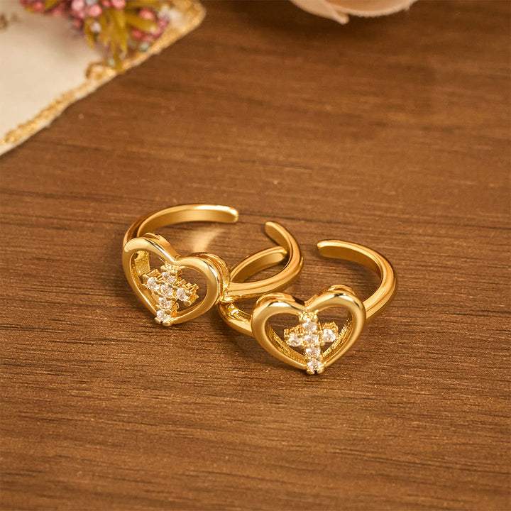 Christianartworkshop Elegant Heart Cross Open Ring: Emblem Of Devoted Faith & Heavenly Guidance - image 6