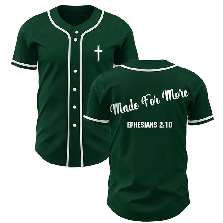 Christianartworkshop Made For More Ephesians 2:10 Unisex Baseball Jersey - Green - 5XL - image 22