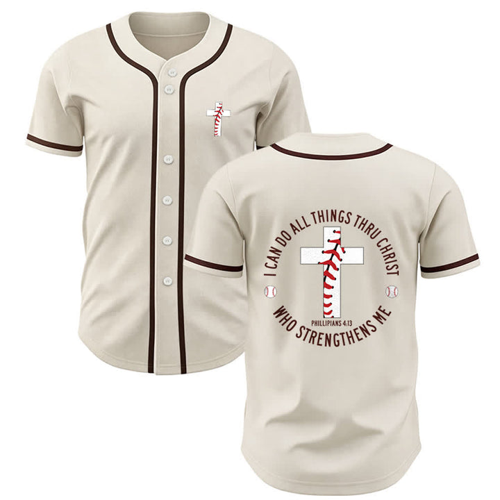 Christianartworkshop Philippians 4:13 I Can Do All Things Unisex Baseball Jersey - Apricot - 5XL - image 0