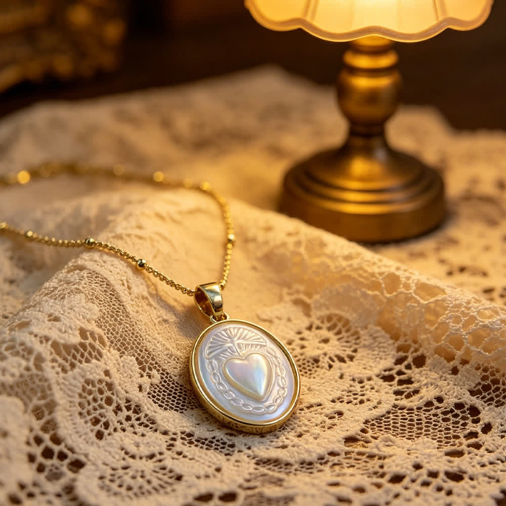 Christianartworkshop Natural White Pearl Saint Necklace: Sacred Heart, Jesus, Our Lady & St. Michael - image 4