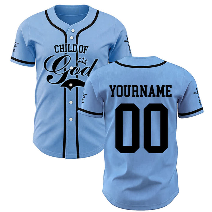 Christianartworkshop Child Of God Personalized Name Number Unisex Custom Baseball Jersey - Blue - 5XL - Name & Number Customized - image 17