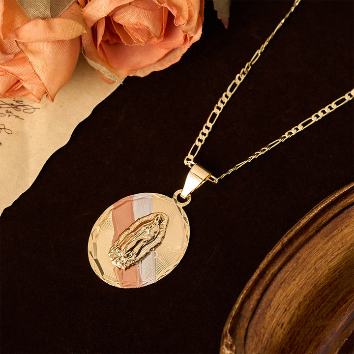 Christianartworkshop Four Styles Radiant Virgin Mary Oval Medallion Necklace: A Token of Heavenly Blessing - image 3