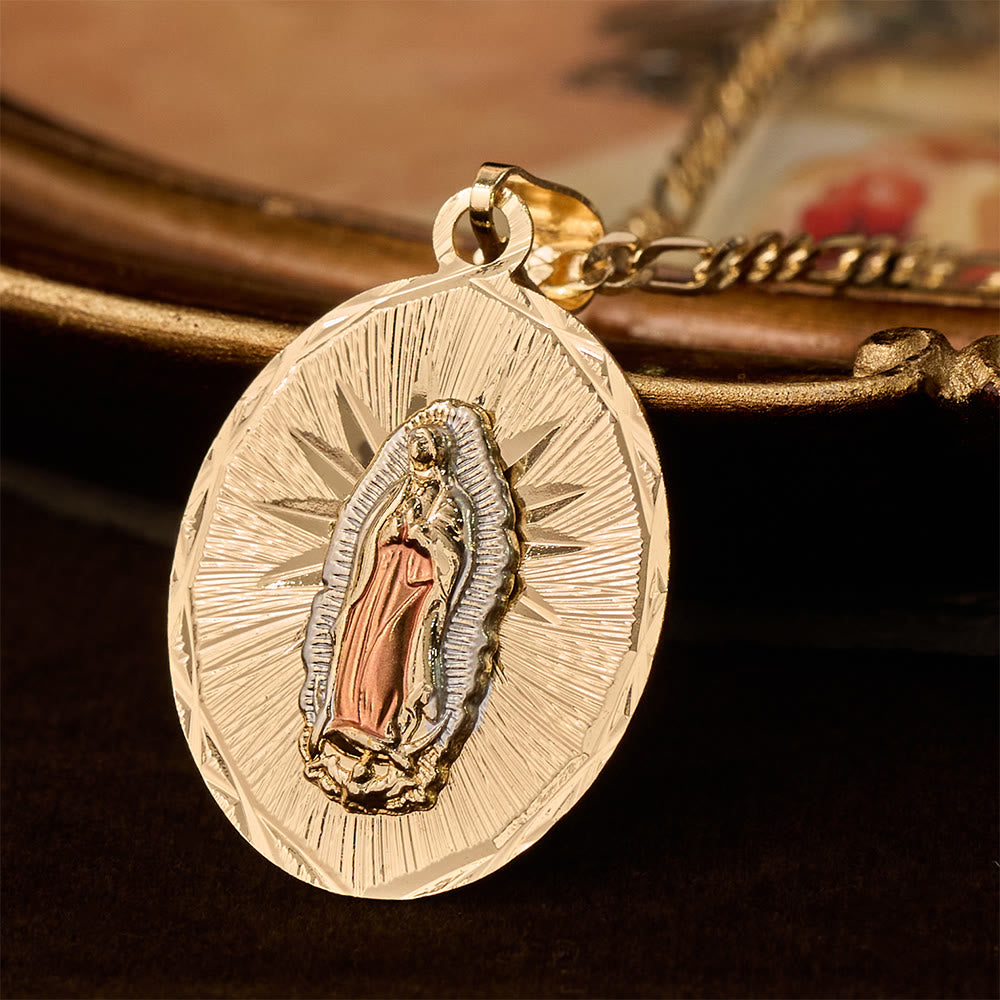 Christianartworkshop Four Styles Radiant Virgin Mary Oval Medallion Necklace: A Token of Heavenly Blessing - Our Lady C - image 9