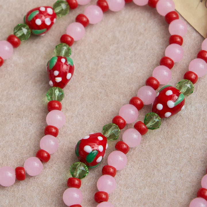 Christianartworkshop Sweet Strawberry Devotion Rosary with Pink Glass Beads & Our Lady Accents - image 6